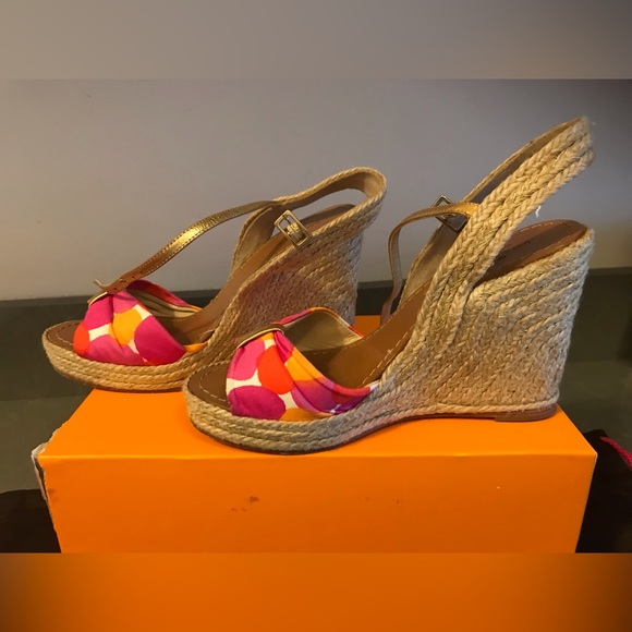 🌸 KATE SPADE 🌸 New York Candice Metallic Espadrille Wedge Sandal … - Picture 3 of 9
